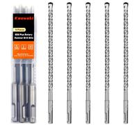 Keewaki 12x210mm 5-Piece SDS Plus Rotary Hammer Drill Bit Set | Durable Alloy Tip Fast Drilling Performance Extended 210mm Working Length Brick, Cement & Stone Masonry