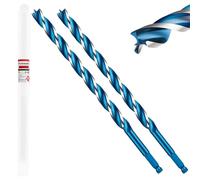 Keewaki 2 Pack 10mm x 155mm 3-Flute Auger Drill Bit for Wood - Extra Long Wood Drill Bits with Hex Shank, Heavy Duty Spiral Bit for Fast & Clean Deep Hole Drilling in Timber