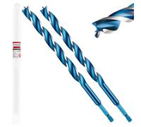 Keewaki 2 Pack 14mm x 155mm 3-Flute Auger Drill Bit for Wood - Extra Long Wood Drill Bits with Hex Shank, Heavy Duty Spiral Bit for Fast & Clean Deep Hole Drilling in Timber