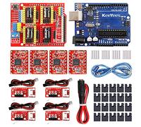 KeeYees Professional 3D Printer CNC Kit with E-Tutorial - CNC Shield Expansion Board V3.0 R3 Board A4988 Stepper Motor Driver DC Power Cable Mechanical Switch Endstop with Jumper caps