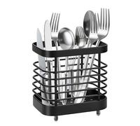 KEEYMENT Kitchen Utensils Holder, Quick Drying Hollow Out Stainless Steel Cutlery Drainer, Utensil Pot for Organize Drawers, Countertops and Tableware Storage