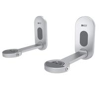 KEF B1 Mounted Wall Bracket for LSX II LT Bookshelf Speakers (Pair), Silver | Speaker Wall Mount with Integral Cable Management | High Quality Die-Cast Aluminium | for use with LSX II & LSX II LT