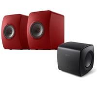 KEF LS50 MK2 Wireless Speakers + KEF KC62 Subwoofer - Grey-White