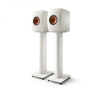 KEF LS50W MKII Wireless Speakers (Pair) Mineral White with Stands