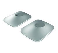 KEF P1 Desk Pad Stand for LSX II LT Bookshelf Speakers (Pair), Silver | Desktop Table Stand for LSX II LT KEF Speakers | High Quality Die-Cast Aluminium | for use with LSX II & LSX II LT