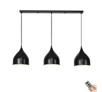 KEFA Battery Operated Pendant Light with Remote, Indoor No Wiring Ceiling Hanging Light, Modern Wireless Pendant Lighting Chandelier Fixture for Kitchen Island Dining Room Living Room Farmhouse (Colo