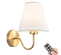 KEFA Battery Operated Wall Sconce, Battery Powered Light with Remote Dimmable Bulb, Easy to Install, for Bedroom, Living Room, TV Wall, Lounge, Farmhouse