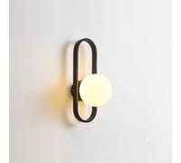 KEFA Modern No Wire Wall Sconce Battery Operated with White Globe Lamp Shade & Dimmable Light Bulb, Non Hardwired Battery Powered Wall Light Fixture for Bedroom, Lounge, Bathroom, Living Room, Lobby