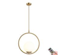KEFA Modern Not Hardwired Battery Operated Glass Globe Pendant Light Fixtures,Industrial Style Kitchen Island Lighting with White Shade, Wireless Hanging Pendant Light for Living Room Restaurant Bar