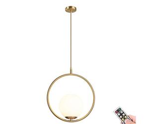 KEFA Modern Not Hardwired Battery Operated Glass Globe Pendant Light Fixtures，Industrial Style Kitchen Island Lighting with White Shade, Wireless Hanging Pendant Light for Living Room Restaurant Bar