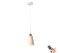 KEFA Modern Not Hardwired Battery Operated Pendant Light with Remote & Blub, USB Rechargeable Kitchen Island Pendant Light/Ceiling Hanging Lighting, White Chandelier for Living Room Dining Table Bed