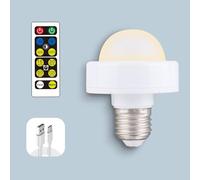 KEFA Rechargeable LED Bulb with Remote Control Dimmer Bulb, USB Interface Energy Saving Bulb for E26 Sockets, Battery Powered Bulb USB Cable for Non-Hardwired (Size : Set of 1)