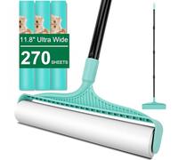 KeFanta Large Lint Rollers for Pet Hair Extra Sticky, 11.8" Wide Giant Lint Roller with 53" Long Handle, Big Pet Hair Sticky Remover for Floor Carpets Couch Clothes (270 Sheets)