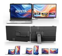 KEFEYA 15.6" Laptop Screen Extender 1080P Full HD IPS Removable Portable Monitor for Laptop Monitor Extender Lightweight Travel Screen with Type-C/USB/HDMI, Plug n Play for Windows/Mac/Android/ PS5