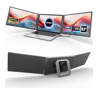 KEFEYA 15.6" Laptop Screen Extender, Includes Power Bank, FHD 1080P IPS Triple Laptop Monitor Extender for 13-17" Laptops, Plug & Play with HDMI/USB-A/TYPE-C/Hub, Compatible with Windows, Mac, Android