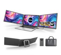 KEFEYA 15.6” Laptop Screen Extender Includes Power Bank, Laptop Monitor Extender One Cable Connection FHD 1080P IPS Triple Portable Monitor Plug and Play Compatible Windows/Mac (M1-M4) /Chrome
