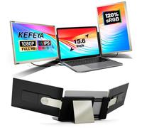 KEFEYA 15.6" Laptop Screen Extender sRGB FHD 1080P IPS Screen Plug & Play Triple Portable Laptop Monitor Extender Mac, Windows, Chrome, Android for 13-17"