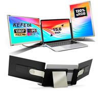 KEFEYA Laptop Monitor Extender 15.6" for All Laptops, 120% sRGB, Laptop Screen Extender 1080P FHD with HUB H5-T, Portable Monitor 235° Rotation, Detachable, Plug & Play Compatible Windows/Mac/Chrome