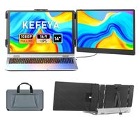 KEFEYA Laptop Screen Extender, 14" FHD 1080P IPS Laptop Monitor Extender Dual Screen, Portable Monitor for Laptops 13-17" with USB-C/HDMI Port, Plug n Play for Windows/Mac/Android/Switch/PS5