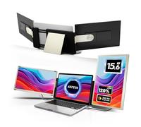 KEFEYA Laptop Screen Extender,Portable Monitor for Laptop with 120% sRGB, FHD IPS & USB to HDMI Hub & 235° Rotation, Triple Monitor Extender Plug & Play Fits for All Laptops