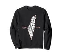 Keffiyeh Palestine Map Arabic Scarf Shemagh Palestinian Flag Sweatshirt