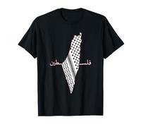 Keffiyeh Palestine Map Arabic Scarf Shemagh Palestinian Flag T-Shirt