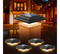 kefflum Solar Post Lights Outdoor Garden IP65 Waterproof Solar Post Cap Lights Fence Post Caps Lamp Outdoor for 7x7 8x8 9x9 cm Wooden Deck Patio Garden Yard Decoration 4 Pack