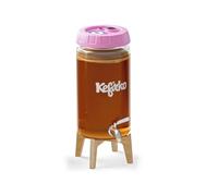 Kefirko Kombucha Fermentation Kit | Home Brewing Glass Jar, Lid, Filters, Fermentation Clock & Recipe Book, 4Litre (Pink)