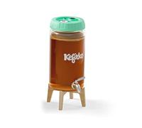 Kefirko Kombucha Fermentation Kit | Home Brewing Glass Jar, Lid, Filters, Fermentation Clock & Recipe Book, 4Litre (Green)