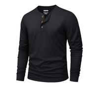 KEFITEVD Long Sleeve TShirt Mens Henley Shirts Front Placket T-Shirts Soft