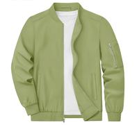 KEFITEVD Men Casual Thin Jacket Spring Lightweight Golf Jackets Sports Coat with Pockets,0live Green,3XL