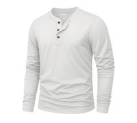 KEFITEVD Men Henley Heavy Cotton TShirt Wrinkle Resistant Daily Work Tees