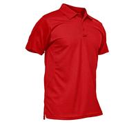 KEFITEVD Mens Golf Shirts Short Sleeve Polyester Work Polo Shirt Casual Breathable Summer Top Shirts,Tomato Red,3XL
