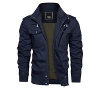 KEFITEVD Mens Warm Fleece Cargo Jacket Winter Military Bomber Work Jackets | Fleece lined thermal jacket, warm and windproof, stand collar full zip, multi-pocket cargo style, for work, outdoor, winter