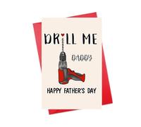Kefley Happy Father's Day Card for Husband Boyfriend Drill Me Daddy Card Gift for Husband Funny Fathers Day Birthday for Hubby Fiance Dilf Gifts from Wife Fiancee