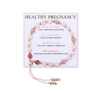 Kefley Healthy Pregnancy Bracelet Gifts for First Time Moms Expecting Mom to Be Gifts for Her New Mommy Mama to Be Beaded Natural Stone Protection Bracelet Congratulations Pregnancy Must Haves