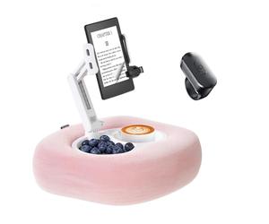 Kefotic Tablet Pillow Stand for Kindle Reading in Bed with Remote Page Turner Ring, Hands Free Tablet Holder for Ereader Accessory, Compatible with iPhone iPad Paperwhite