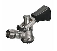 Keg coupler, keg closure, type D fitting, upper outlet (cellar tap)