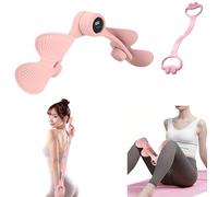 Kegel Pelvic Floor Trainer for Woemen with Counter, Thigh Trainer for Home Exercise, Adjustable Inner Thigh Muscle Exerciser, Leg Toner Trainer (pink)