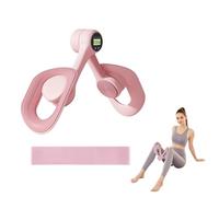Kegel Pelvic Floor Trainer for Women - Anti-Slip & 360° Rotation, Timing Pelvic Floor Exercise Devices, Thigh Exerciser Kit with 15LB Resistance Band, Home Gym Equipment for Leg Strengthener (Pink)