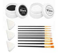 Kegiqipepu 2-piece Halloween makeup set, white face paint, theater | Schwarz Weisse Halloween Schminke, Hohe Deckkraft, Glatte Textur Für Gesicht Und Körper, Mit Pinsel