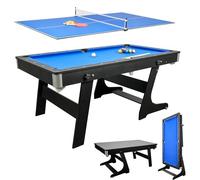 Kegoupdys 6 FT Folding Billiard Table, 3 In 1 Pool Table, Table Tennis, Ping Pong Table, Multifunctional Table Game Table for Children Adults, Desk Top Table, Dining Table Combo with Accessories.