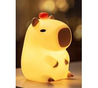 KEGOZ Cute Capybara Night Light, Touch Control & Timer Capybara Lamp, USB Rechargeable & Dimmable Animal Silicone Night Light for Sleep for Baby, Toddler, Teens & Breastfeeding, Reading, Working