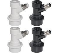 Kegthat Ball Lock MFL Gas&Liquid Beer keg of Beer Quick Disconnects Pair of 2 - It Uses a Ring of Ball Bearings to Secure Gas & Liquid Connections to The Keg - Gray, White, Stainless Steel & Plastic
