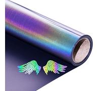 KEGUMINGX Reflective Rainbow HTV Vinyl Rolls Pack 12Inch x 5Feet Iron on Vinyl for Cricut, T-Shirts DIY Design, Silhouette Cameo & Heat Press Machine