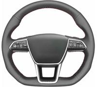 KEHEXIN Black Artificial Leather Hand Sewn Steering Wheel Cover Wrap,for A6(C8/4K) /A6 Avant(C8/4K) /A6 Allroad(C8/4K) /A7 (4K8) /S7 (4K8) /E-Tron/E-Tron S/E-tron GT
