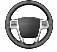 KEHEXIN Black Artificial Leather Hand Sewn Steering Wheel Cover Wrap,for Chrysler 200/300 / Town and Country (Town & Country) / Grand Voyager