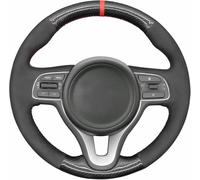 KEHEXIN Black Artificial Leather Hand Sewn Steering Wheel Cover Wrap,for Kia Sportage 4 / Niro/Optima