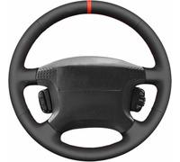 KEHEXIN Black Artificial Leather Hand Sewn Steering Wheel Cover Wrap,for Nissan Patrol 1997-2004