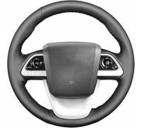 KEHEXIN Black Artificial Leather Hand Sewn Steering Wheel Cover Wrap,for Toyota Prius 4 / Mirai